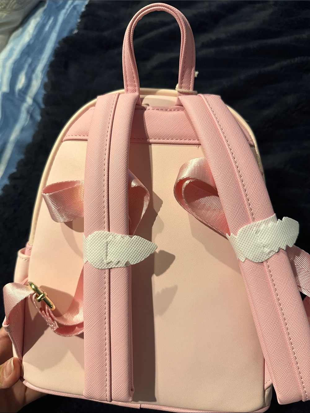 Loungefly Pink Jane Austen Stacked Book Mini Backpack with Gold Accents - Picture 2 of 3